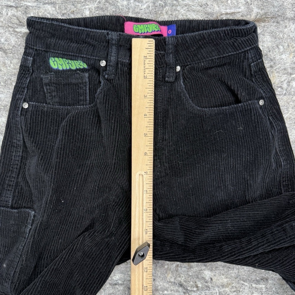 Empyre Tori 90s Black Corduroy Skate Pants Women's Size 0, 29" Inseam Cargo - Picture 4 of 11